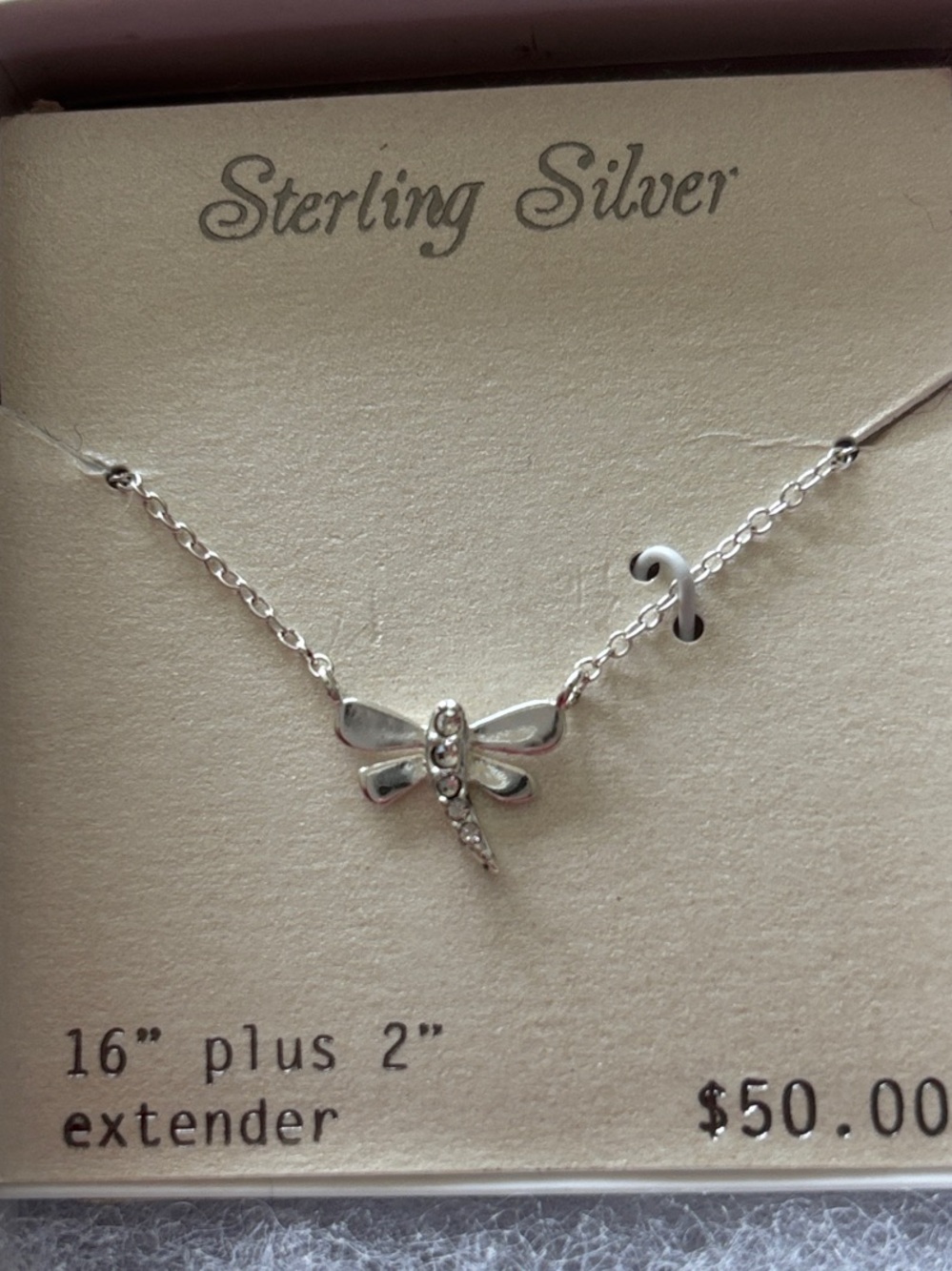 Sterling Silver Dragonfly Necklace - Silver